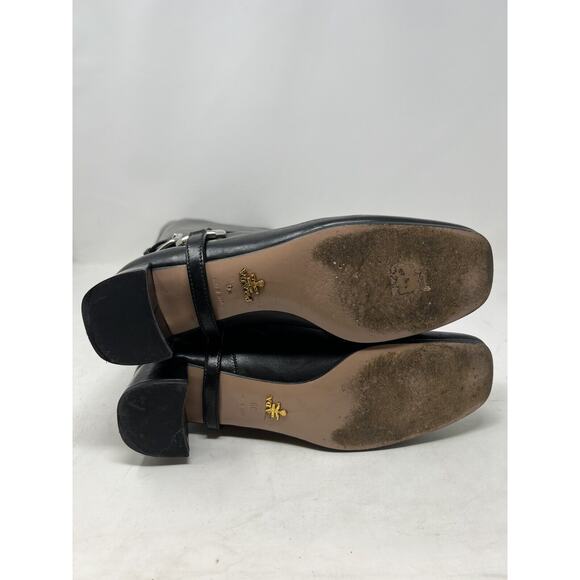 PRADA CAVALIERE Black 2011 EUC Knee High Harness SHOES BOOTS 39 - Picture 9 of 15